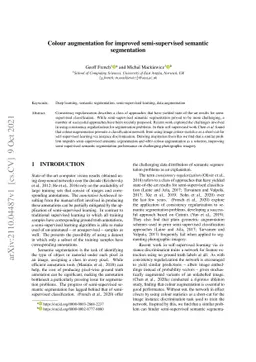 Colour augmentation for improved semi-supervised semantic segmentation