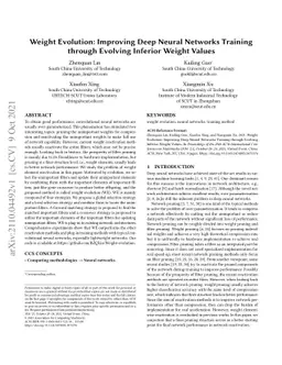 Weight Evolution: Improving Deep Neural Networks Training through
  Evolving Inferior Weight Values