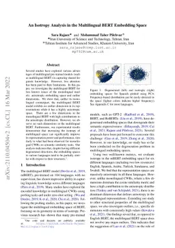 An Isotropy Analysis in the Multilingual BERT Embedding Space