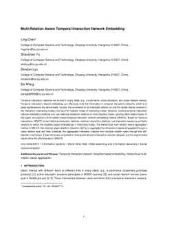Multi-Relation Aware Temporal Interaction Network Embedding