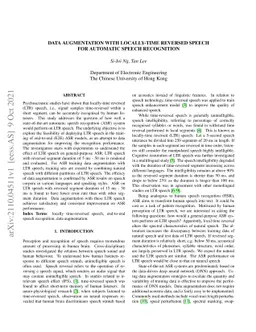 Data Augmentation with Locally-time Reversed Speech for Automatic Speech
  Recognition
