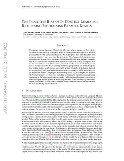 The Inductive Bias of In-Context Learning: Rethinking Pretraining
  Example Design
