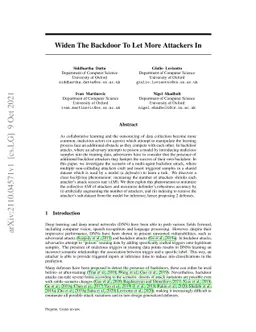 Widen The Backdoor To Let More Attackers In