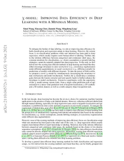 X-model: Improving Data Efficiency in Deep Learning with A Minimax Model