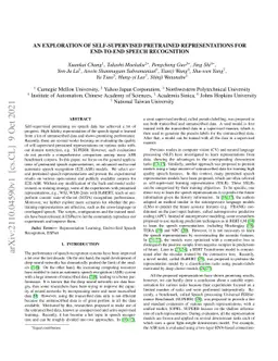 An Exploration of Self-Supervised Pretrained Representations for
  End-to-End Speech Recognition