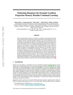 Flattening Sharpness for Dynamic Gradient Projection Memory Benefits
  Continual Learning