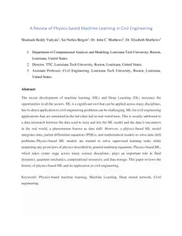 A Review of Physics-based Machine Learning in Civil Engineering