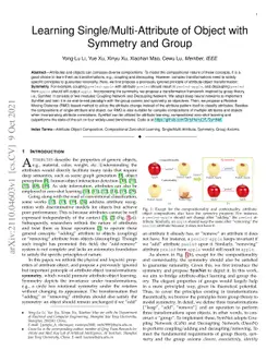 Learning Single/Multi-Attribute of Object with Symmetry and Group