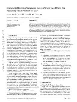 Empathetic Response Generation through Graph-based Multi-hop Reasoning
  on Emotional Causality