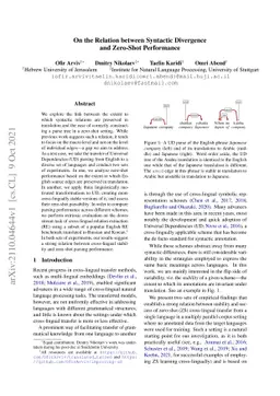 On the Relation between Syntactic Divergence and Zero-Shot Performance