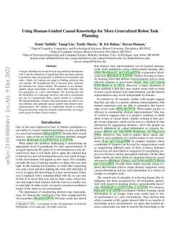Using Human-Guided Causal Knowledge for More Generalized Robot Task
  Planning