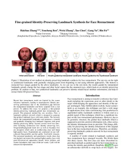 Fine-grained Identity Preserving Landmark Synthesis for Face Reenactment