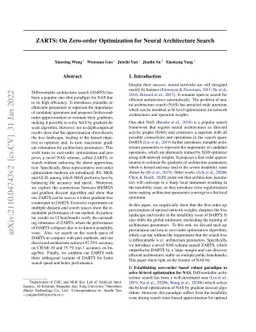 ZARTS: On Zero-order Optimization for Neural Architecture Search