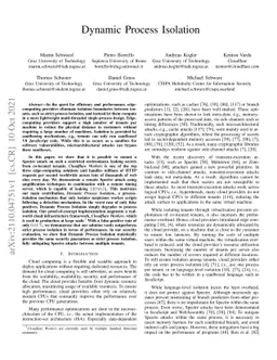 Dynamic Process Isolation