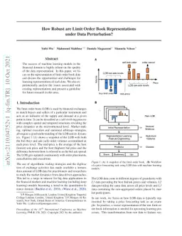 How Robust are Limit Order Book Representations under Data Perturbation?
