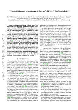 Transaction Fees on a Honeymoon: Ethereum's EIP-1559 One Month Later