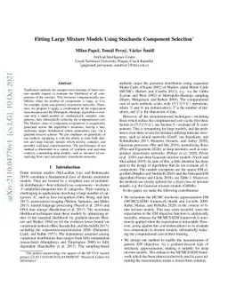 Fitting large mixture models using stochastic component selection