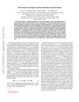 Hard instance learning for quantum adiabatic prime factorization