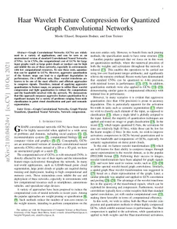 Haar Wavelet Feature Compression for Quantized Graph Convolutional
  Networks