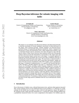 Deep Bayesian inference for seismic imaging with tasks