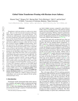 Global Vision Transformer Pruning with Hessian-Aware Saliency