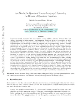 Are Words the Quanta of Human Language? Extending the Domain of Quantum
  Cognition