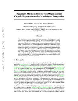 Recurrent Attention Models with Object-centric Capsule Representation
  for Multi-object Recognition