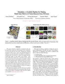Omnidata: A Scalable Pipeline for Making Multi-Task Mid-Level Vision
  Datasets from 3D Scans
