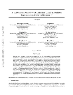 A Survey on Proactive Customer Care: Enabling Science and Steps to
  Realize it