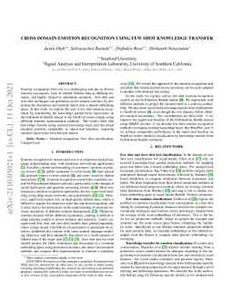 Cross Domain Emotion Recognition using Few Shot Knowledge Transfer