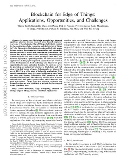 Blockchain for Edge of Things: Applications, Opportunities, and
  Challenges