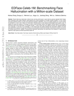 EDFace-Celeb-1M: Benchmarking Face Hallucination with a Million-scale
  Dataset