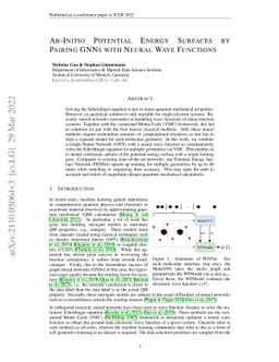 Ab-Initio Potential Energy Surfaces by Pairing GNNs with Neural Wave
  Functions