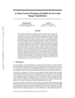 A Closer Look at Prototype Classifier for Few-shot Image Classification