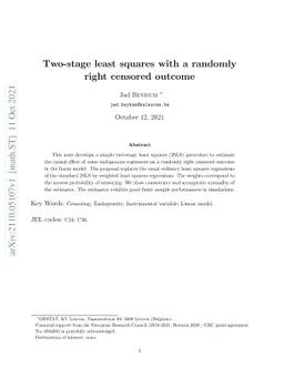Two-stage least squares with a randomly right censored outcome
