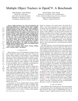 Multiple Object Trackers in OpenCV: A Benchmark