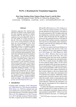 WeTS: A Benchmark for Translation Suggestion