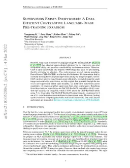 Supervision Exists Everywhere: A Data Efficient Contrastive
  Language-Image Pre-training Paradigm