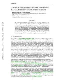$β$-Intact-VAE: Identifying and Estimating Causal Effects under
  Limited Overlap