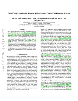 Multi-Task Learning for Situated Multi-Domain End-to-End Dialogue
  Systems