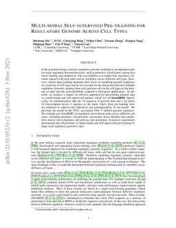 Multi-modal Self-supervised Pre-training for Regulatory Genome Across
  Cell Types