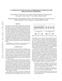 A Comparative Study on Non-Autoregressive Modelings for Speech-to-Text
  Generation