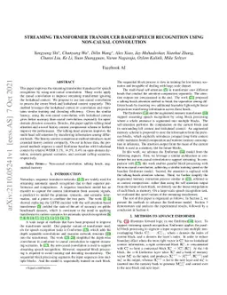 Streaming Transformer Transducer Based Speech Recognition Using
  Non-Causal Convolution