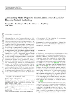Accelerating Multi-Objective Neural Architecture Search by Random-Weight
  Evaluation