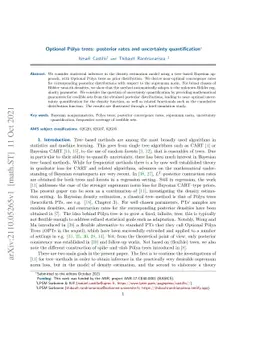Optional Pólya trees: posterior rates and uncertainty quantification