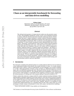 Chaos as an interpretable benchmark for forecasting and data-driven
  modelling