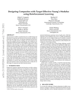 Designing Composites with Target Effective Young's Modulus using
  Reinforcement Learning