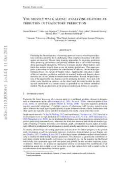 You Mostly Walk Alone: Analyzing Feature Attribution in Trajectory
  Prediction