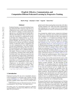 ProgFed: Effective, Communication, and Computation Efficient Federated
  Learning by Progressive Training