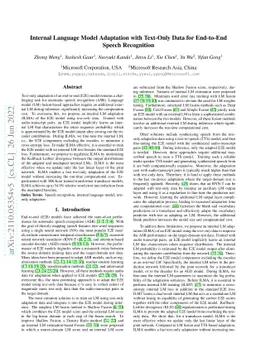 Internal Language Model Adaptation with Text-Only Data for End-to-End
  Speech Recognition